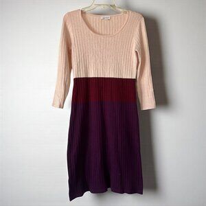 Calvin Klein Colorblock Ribbed Knit Sweater Dress Size S NWT
